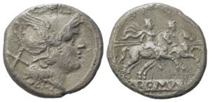 Anonymous, Rome, 211-208 BC. AR Denarius ... 