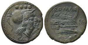 Anonymous, Canusium, 206-195 BC. Æ Triens ... 
