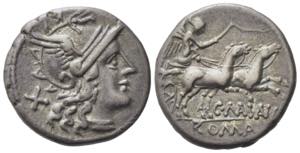 C. Maianius, Rome, 153 BC. AR Denarius ... 