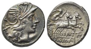 Pinarius Natta, Rome, 149 BC. AR Denarius ... 