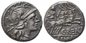C. Renius, Rome, 138 BC. AR Denarius (16mm, ... 
