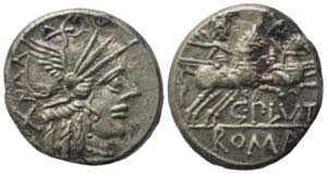 C. Plutius, Rome, 121 BC. AR Denarius ... 