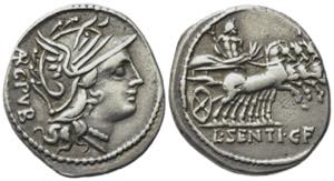 L. Sentius C.f., Rome, 101 BC. AR Denarius ... 