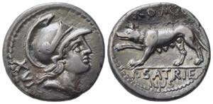P. Satrienus, Rome, 77 BC. AR Denarius ... 
