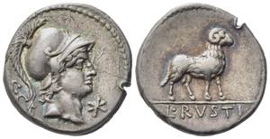 L. Rustius, Rome, 74 BC. AR Denarius (18mm, ... 