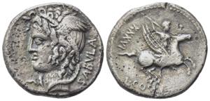 L. Cossutius C.f. Sabula, Rome, 72 BC. AR ... 