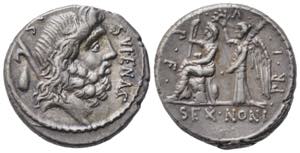 M. Nonius Sufenas, Rome, 57 BC. AR Denarius ... 