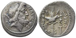 Cn. Nerius, Rome, Spring 49 BC. AR Denarius ... 