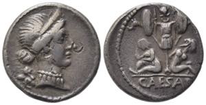 Julius Caesar, military mint in Spain, late ... 