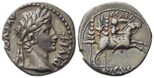 Augustus (27 BC-AD 14). AR Denarius (18mm, ... 