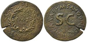 Augustus (27 BC-AD 14). Æ Sestertius (33mm, ... 