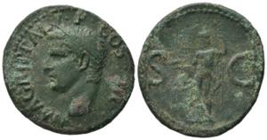 Agrippa (died 12 BC). Æ As (28.5mm, ... 