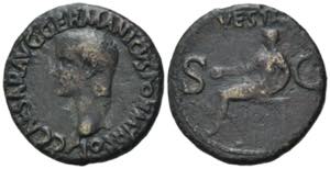 Gaius (Caligula, 37-41). Æ As (28mm, ... 