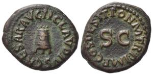 Claudius (41-54). Æ Quadrans (18mm, 3.32g). ... 