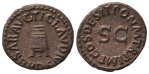 Claudius (41-54). Æ Quadrans (17mm, 3.18g). ... 