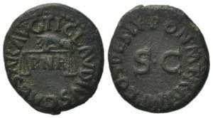 Claudius (41-54). Æ Quadrans (16mm, 3.18g). ... 