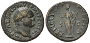 Vespasian (69-79). Æ Dupondius (25.5mm, ... 