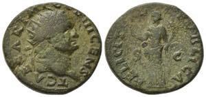 Titus (Caesar, 69-79). Æ Dupondius (25mm, ... 