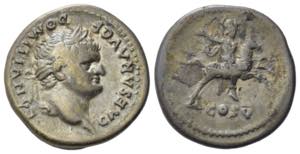 Domitian (Caesar, 69-81). AR Denarius (18mm, ... 