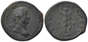 Hadrian (117-138). Æ Dupondius (30mm, ... 