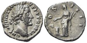 Antoninus Pius (138-160). AR Denarius (17mm, ... 