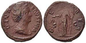 Diva Faustina Senior (died AD 140/1). Æ As ... 
