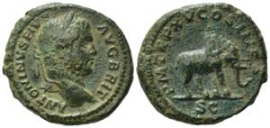 Caracalla (198-217). Æ As (27mm, 12.54g). ... 