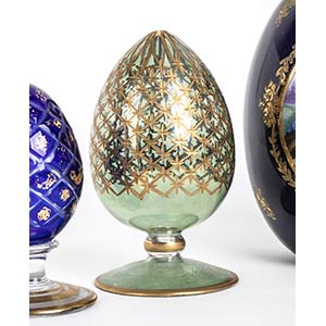 LIMOGES  Eggs Glass and ceramic, ... 