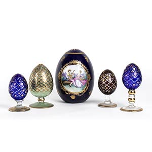 LIMOGES  Eggs Glass and ceramic, 14,5 x 7 cm ... 