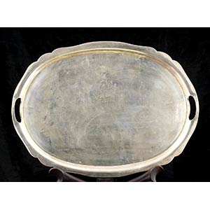 Sterling silver tray - Mexico, 1976  of oval ... 