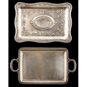 Two silver trays - 20th century  consisting ... 