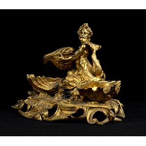 Desk inkwell with triton Gilded ... 
