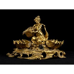 Desk inkwell with triton Gilded bronze, 27 x ... 