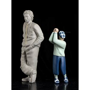 Lot of two figures Ceramic, 25 cm, ... 