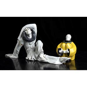 Heubach, Roby  Lot of two Pierrot Ceramic, ... 