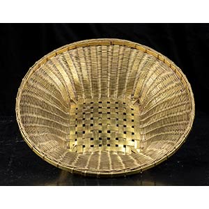 Basket Wicker-like woven brass, 33 cm
