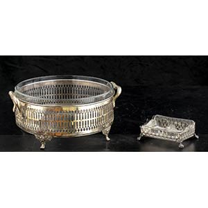 Silver plated Preserve bowls, 20th century  ... 