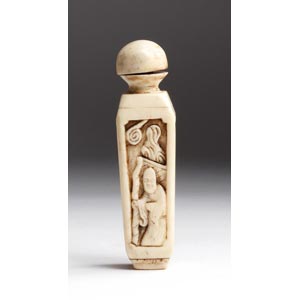 A group of three carved ivory ... 