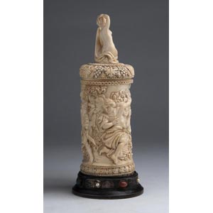 A carved ivory tankard depicting ... 