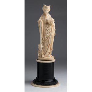 A carved ivory female figure -  ... 