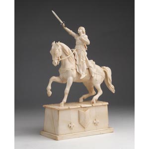 Joan of Arc. A carved ivory equestrian ... 