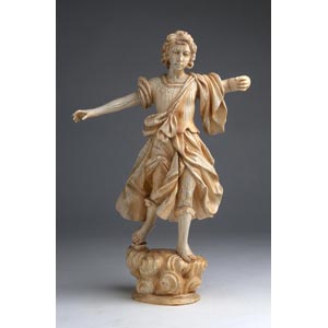 The angel Gabriel. A carved ivory Baroque ... 