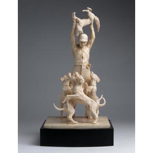 A carved ivory figural group of ... 