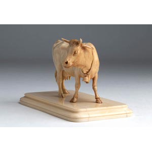 A carved ivory cow - probably ... 