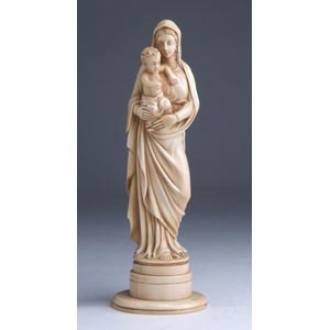 Virgin and Child.  A carved ivory figural ... 
