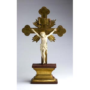 A carved ivory Crucifix - France, ... 