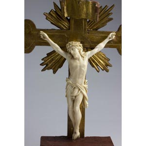 A carved ivory Crucifix - France, ... 