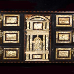 An ivory and ebony inlaid cabinet ... 