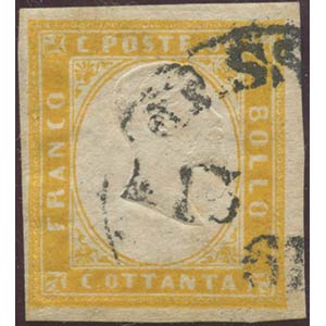 1861, 80c. N.17C Orange Yellow, used (A+)