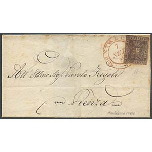 07.09.1860, Letter from Montalcino to Pienza ... 